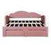 Everly Quinn Yaman Twin Daybed w/ Trundle Upholstered/Velvet, Wood in Pink | 40.4 H x 43.3 W x 81 D in | Wayfair DF00CBEB90BF4E1C9B00633438CE22C6