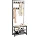 17 Stories Freestanding Coat Rack w/ Shoe Storage Bench Metal in Gray | Wayfair FF8720B0D97D4E9ABA2A295F70C59207