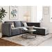 Latitude Run® Modular Sectional Sofa, Chenille Reversible Modular Sectional Sofa Chenille in Brown/Gray | 33 H x 113.4 W x 57.5 D in | Wayfair