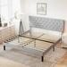 Winston Porter Niamani Tufted Platform Bed Wood & /Upholstered/Metal & /Metal/Polyester in Gray | 47.24 H x 54.33 W x 76.38 D in | Wayfair