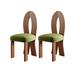 Orren Ellis Retro Simple Solid Wood Dining Chair Wood/Upholstered/Velvet in Brown/Gray/Green | 36.6 H x 18.5 W x 18.7 D in | Wayfair