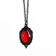 Goth-Collier pendentif camée en cristal de quartz vintage pour femme rouge noir cadeau de Noël