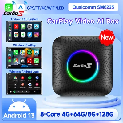 CarlinKit Android 13 Ai Box Snapdragon SM6225 8 cœurs sans fil Android Auto CarPlay adaptateur Smart