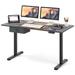 Costway Height Adjustable Electric Standing Desk with USB Charging Port-Rustic Brown