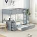Twin-Over-Twin Bunk Bed with Twin size Trundle, Storage and Desk, Twin Size Bunk Bed