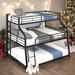 3 Bed in 1 Kids Bed with Full-Length Guardrails Twin XL/Full XL/Queen Triple Bunk Bed with Long and Short Ladder, Black