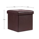 2 PC Storage Folding Ottoman, Storage Footrest Stool, Faux Leather Storage Bench Cube with Padded Seat for Small Space