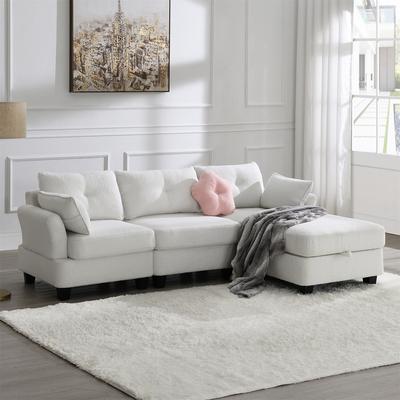 Merax L-shaped Couch with Storage Ottoman for Living Room