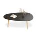 Mid-Century Modern Oval Walnut Wood Finish Coffee Table Living Room - 51'2" x 27'6"