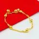 Neues 24 Karat Gold Armband 2mm vergoldete Perle Wasserwelle Armband für Frau Schmuck Geschenk