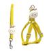 Farfi Pet Chest Strap Set Bunny Doll Decor Anti-escape Adjustable Cats Dogs Chest Strap Traction Leash Kit for Outdoor (Yellow 1.0cm)