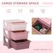 Wooden top with sturdy steel frame storage and organizing unit children s dress with 3 fabric drawer racks