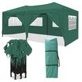 GZXS Canopy Tent 10x20FT Canopy Tent with 6 Sidewalls Outdoor Waterproof Canopy Tents for Backyard Parties Outside Instant Commercial Enclosed Gazebo Tent with Carry Bag Green