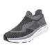 ZHAGHMIN Casual Slip On Mesh Sneakers for Women Stretch Cloth Tennis Shoes Non-Slip Thick Bottom Walking Shoes Work Sneaker Wide Width Grey Size9