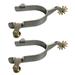 Bosisa 2x Stainless Steel Horse Spurs With Brass Gear Button Equestrian Equipment Men