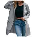 snowsong Womens Windproof Jackets Raincoat Rain Windbreaker Rain Lightweight Coat Women s Coat Coats for Women Womens Winter Coats Trench Coat Women Long Coat Women Grey M