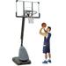 44 Portable Basketball Hoop System 7.5-10FT Height Adjustable Portable Basketball Goal System with Stable Base and Wheels Black