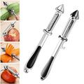 Mdesiwst 2Pcs 5-in-1 Stainless Steel Vegetable Peeler Set Multi-functional High Hardness Rust-proof Side-digging Vegetable Peeler