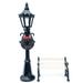 2Pcs Miniature Christmas Street Lamp Post Park Bench Seat Mini Street Light Model Dollhouse Xmas Village Pathway Fairy Garden Accessories