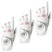 FINGER TEN Womenâ€™s Leather Golf Glove with Ball Marker Extra Grip 3 Pack Left Right Hand Pink Fit Woman Girl Size Small Medium Large XL