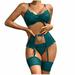 JeashCHAT Women s Lingerie Plus Size Ladies Strap Crochet Lace Cutout Teddy Lingerie Embroidery Gauze Underwear