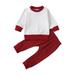 Toddler Fall Outfits For Girls Baby Boy Fall Winter Clothes Color Block Long Sleeve Sweatshirt Pullover Tops Joggers Pants Outfit Set Baby Girls Clothing RD2 2 Years-3 Years