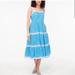 J. Crew Dresses | J. Crew Factory Blue Block Print Midi Dress | Color: Blue | Size: 2p