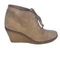 J. Crew Shoes | J. Crew Tan Suede Womens Macalister Wedge Ankle Boots Lace Up Shoes Size 7 | Color: Tan | Size: 7