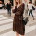 J. Crew Dresses | J. Crew Women's Long Sleeve Wrap Dress Animal Print Size 12 | Color: Brown | Size: 12