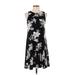 Old Navy Casual Dress - A-Line Crew Neck Sleeveless: Black Print Dresses - Women's Size Small