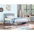 hanada Wood Platform Bed w/ Headboard & Solid wood support legs Wood in Gray | 34.1 H x 41.5 W x 77.2 D in | Wayfair Hada20234718