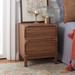 Beachcrest Home™ Alfano 2 - Drawer Nightstand in Walnut Wood in Gray/Brown | 22.2 H x 18.5 W x 15.35 D in | Wayfair