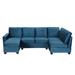 Blue Sectional - Latitude Run® Sectional Sofa For Livingroom Velvet | 37 H x 138 W x 57 D in | Wayfair D50E2F6D1D7E463AAB3D166EB95E1A20