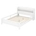 Red Barrel Studio® Breighlyn Wood Full Size Platform Bed w/ Built-in LED Light, Storage Headboard Wood in White | 31.3 H x 58.1 W x 87 D in | Wayfair