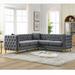 Gray Sectional - House of Hampton® Jiana 2 - Piece Upholstered Sectional Upholstery/Velvet | 28.5 H x 82.2 W x 82.2 D in | Wayfair