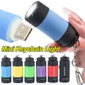 Mini lampe torche LED avec chargement USB porte-clés portable lampe de poche étanche camping