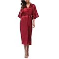 InjSatin-Robe longue de demoiselle d'honneur pour femmes kimono féminin peignoir sexy grande