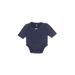 Little Treasure Long Sleeve Onesie: Blue Polka Dots Bottoms - Size 0-3 Month