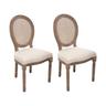 Lot de 2 Chaises en Lin Cleon 95cm Blanc