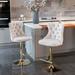 Modern Upholstered Chrome base Bar Stools with Backs Comfortable Tufted for Home Pub and Kitchen Island