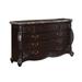 Faya 68 Inch Wide Dresser, 9 Drawers, Marble Top, Carved Walnut Brown Wood