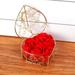 Petals Gold-Plated Iron Heart Shape Basket With 6 Soap Flower Roses Scented Flower Soap Best Gifts Ideas For Women Girlfriend Wife Mother Red