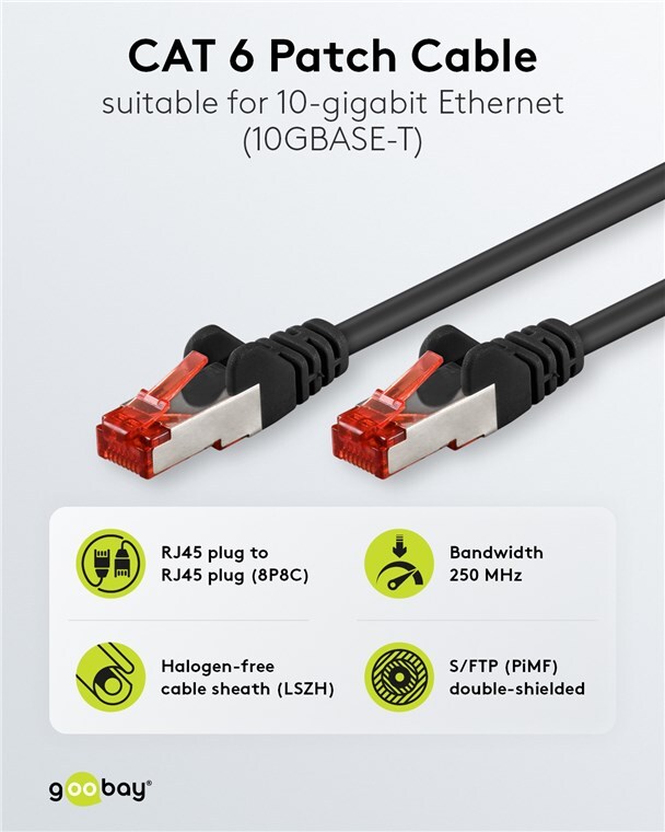 Goobay Netzwerkkabel 68698 Cat 6 3m schwarz Image