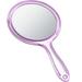 Hand Mirror Double Sided Handheld Mirror 1X/ 2X Magnifying Mirror with Handle Mirror Rounded Shape Makeup Mirror (Purple)