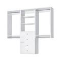 Closet Kit With Hanging Rods Shelves & Drawers - Corner Closet System - Closet Shelves - Closet Organizers And Storage Shelves (White 66 Inches Wide) Closet Shelving