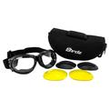 Eagle Interchangeable Kit Motorcycle Biker Goggles Comes with 3 Lenses and a Case