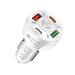 Car Charger Adapter 4 Ports USB Fast Charger with LED Light Display QC3.0 Adapter Mini Cigarette Lighter 20W Charger Station Compatible with iPhone Android Samsung Galaxy and More (White-2/1PCS)