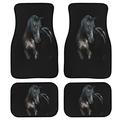 Suhoaziia Black Horse Car Floor Mats for Van Sedans SUV Portable 2 Pack Front Floor Mats & 2 Pack Back Floor Mats Automobile Decoration Accessiores Set Soft Protection Car Mat Carpet