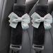 2Pcs Cute Women Bowknot Soft Plush Car Seat Belt Cover Velvet Auto Seat Belt Shoulder Strap Harness Cushion Protector Pads