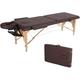 Professional Portable Folding Massage Table 84 Inches 2 Folding Massage Bed Spa Bed With Carrying Bag Table Heigh Adjustable Salon Bed Face Cradle Bed Brown (T1)